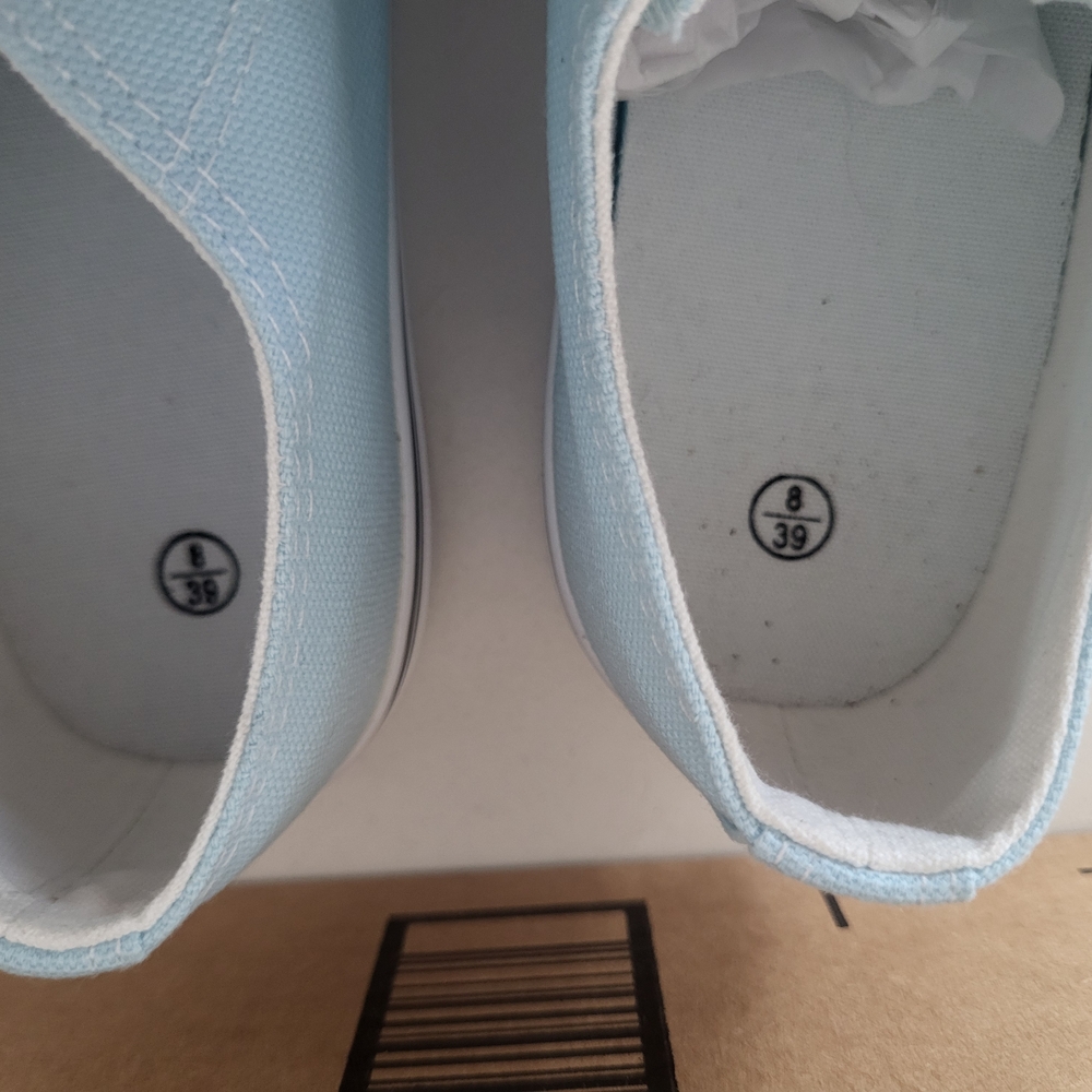 Retro Women's Light Blue Canvas Low Top Sneakers Size 8.5 NWT - Picture 5 of 5